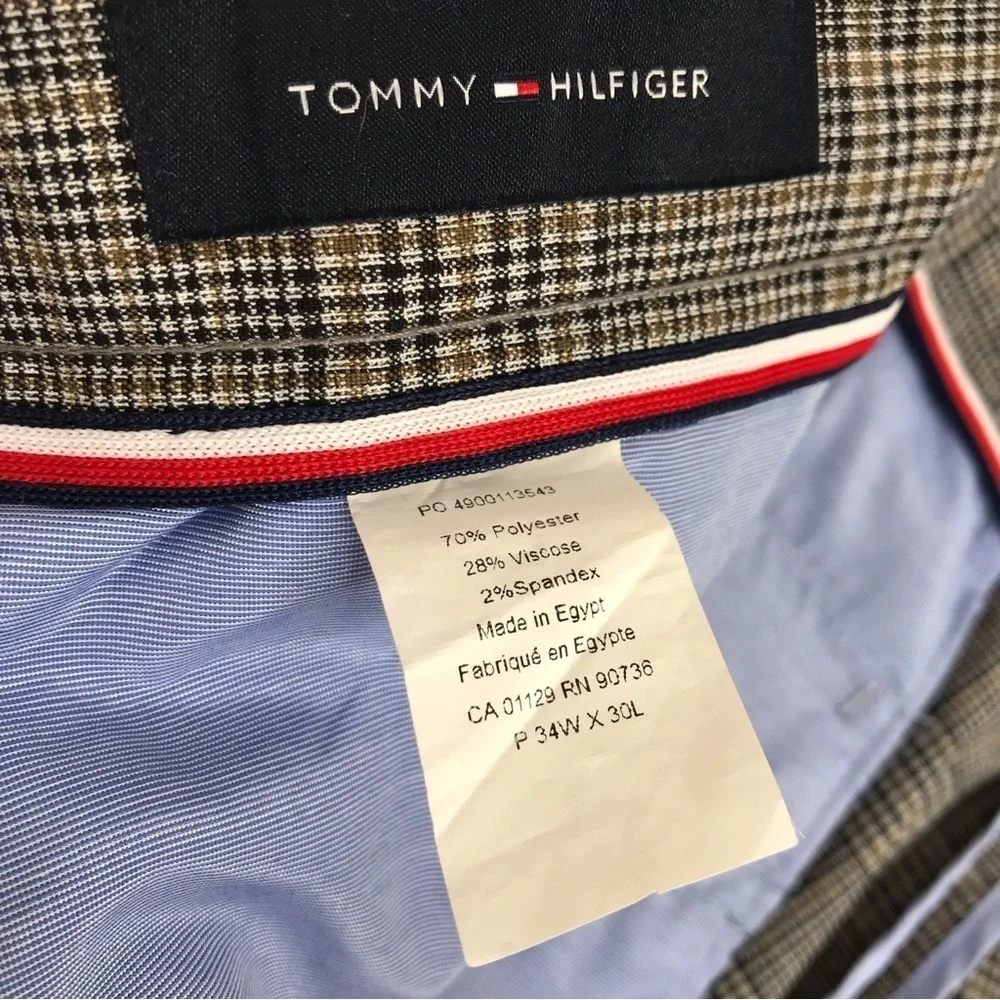 TOMMY HILFIGER Plaid Dress Pants 34 x 30